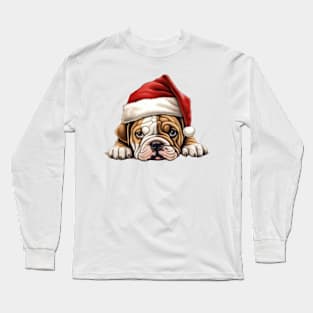 Christmas Peeking Puppy Long Sleeve T-Shirt